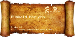 Rumbold Mariann névjegykártya