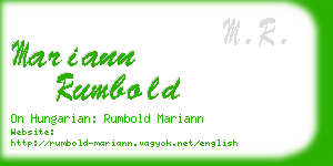 mariann rumbold business card